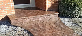 stamped concrete steps and porch