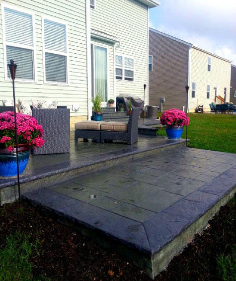 Stamped concrete patio