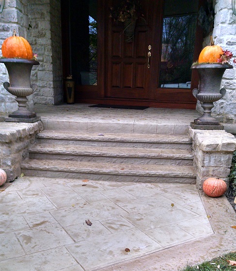 Stamped concrete steps